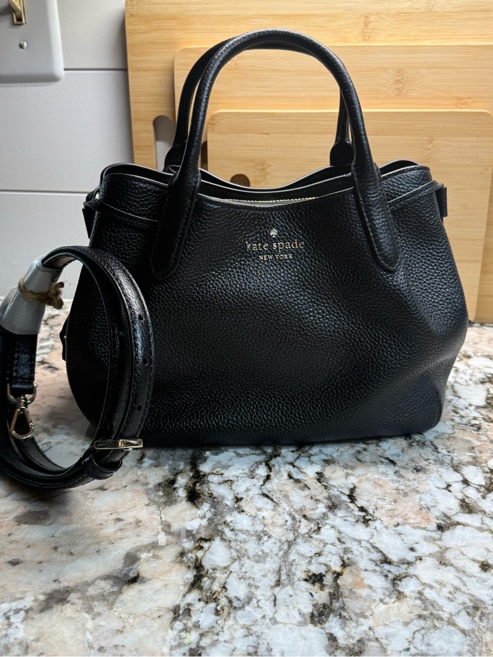 NWOT Kate Spade Small Dumpling Bag, Black with Detachable Strap